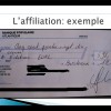 cheque affiliation